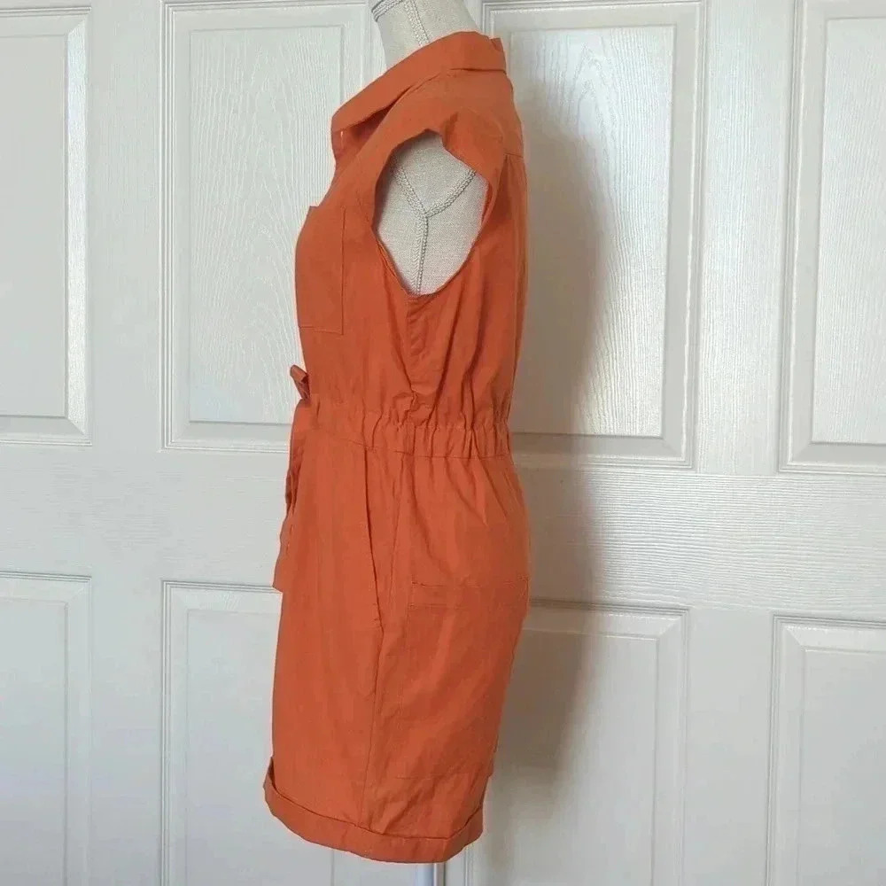 Pretty Little Things Rust Sleeveless Button Front… - image 7